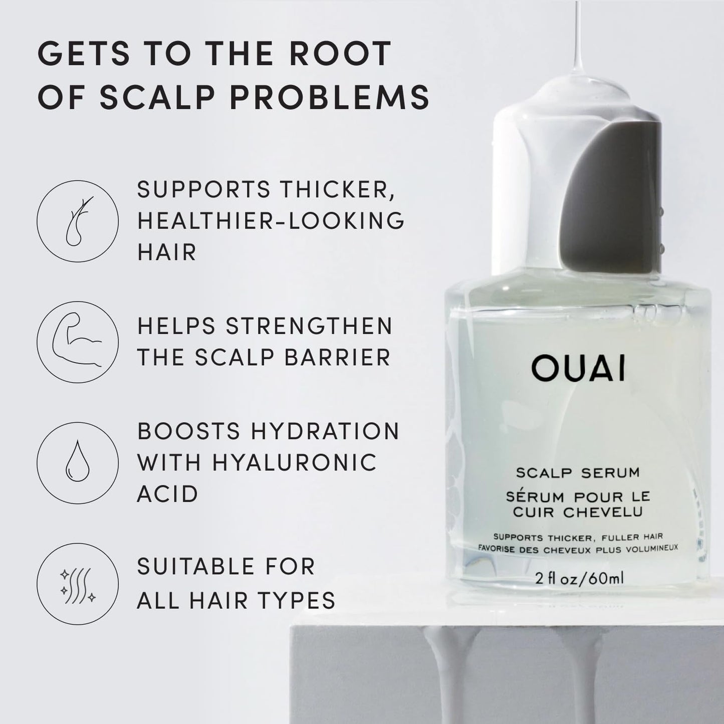 OUAI Scalp Serum for Thicker, Fuller-Looking Hair – 2 oz / 60 ml
